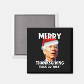 Fun Joe Biden Santa Hat Merry Thanksgiving Kerstmi Magneet (Voorkant / Achterkant)