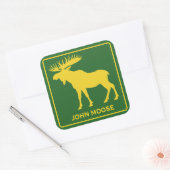 Fun John Moose Parody Farmer Vierkante Sticker (Envelop)