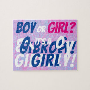 Fun "Jongen of Meisje?" Gender onthulling Jigzaag Legpuzzel