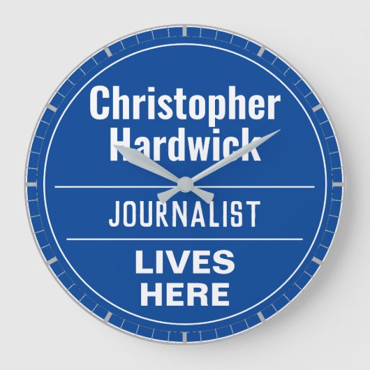 Fun Journalist Wall Plaque Style Grote klok (Voorkant)