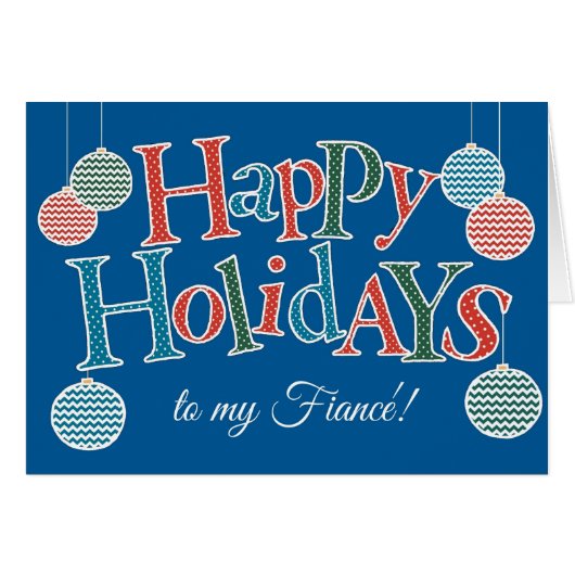 Fun Joyeuses Vacances pour la Fiance, Baubles colo (Devant horizontal)