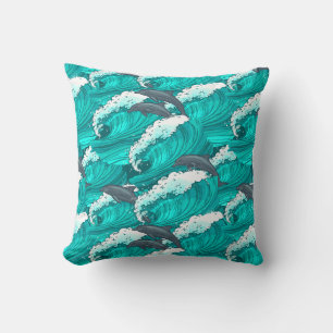 Fun Jumping Dolphin Pattern Kussen