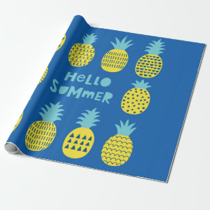 Fun-kaart met ananassen. cadeaupapier