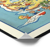 Fun-kaart van Nieuw-Zeeland Poster (Hoek)