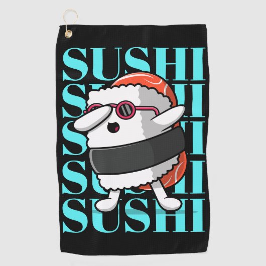 Fun Kawaii Sushi Dab Golfhanddoek (Voorkant)