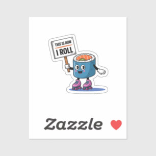 Fun Kawaii Sushi rollen Sticker