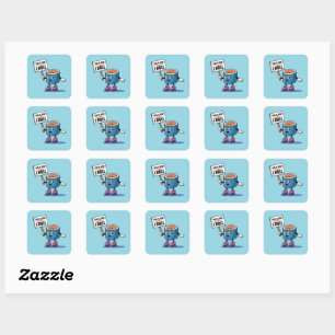 Fun Kawaii Sushi rollen Vierkante Sticker