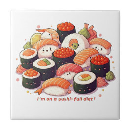 Fun Kawaii Sushi Tegeltje