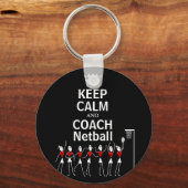 Fun Keep Calm and Coach Netball-ontwerp Sleutelhanger (Voorkant)