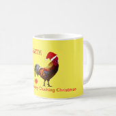 Fun kerst Chicken Greeting Yellow Red Koffiemok (Voorkant rechts)