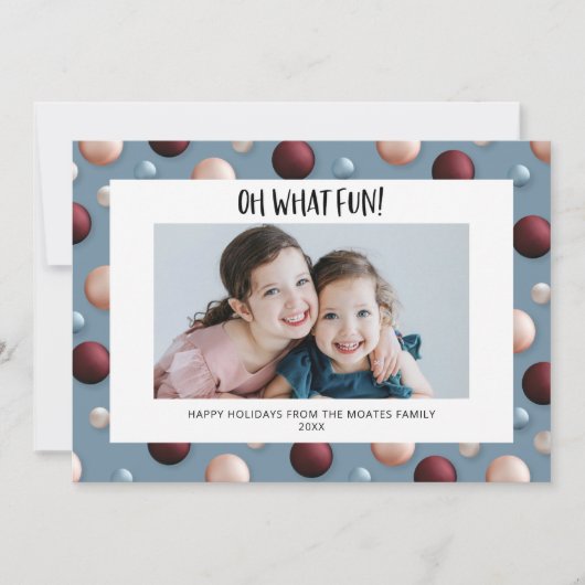 Fun kerst-versieringen feestdagenkaart (Voorkant)