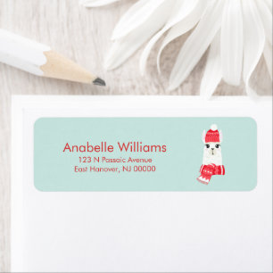 Fun Kerstalpaca Etiket