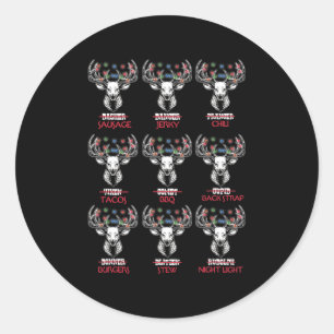 Fun Kerstdeer Bow Hunting Santa Mannen Women Hun Ronde Sticker