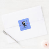 Fun Kerstmis Ninja Design with Candy Cane Swords Vierkante Sticker (Envelop)