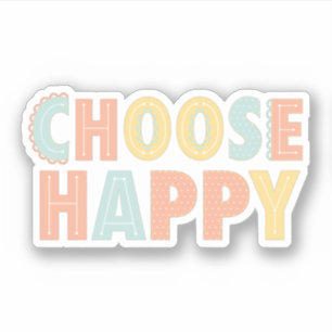 Fun Kies Happy Gezegde Colorful Typography Sticker