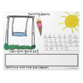 Fun Kinder Swingdown Word Game Large Notitieblok (Voorkant)