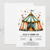 Fun Kinderen Digitaal Circus Verjaardag Kaart (Voorkant / Achterkant)