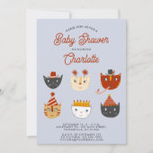 Fun Kitty Cat gepersonaliseerd Baby shower Kaart (Voorkant)