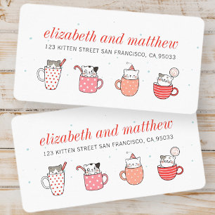 Fun Kitty Cat Party Holiday Party Uitnodiging Etiket