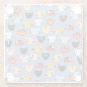 Fun Kitty Cat Pattern Glazen Onderzetter (Achterkant)
