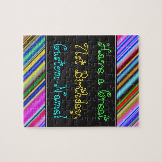 Fun, kleurrijk, 71ste verjaardag Puzzle Legpuzzel (Horizontaal)
