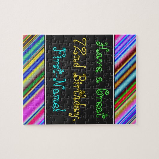 Fun, kleurrijk, 72e verjaardag Puzzle Legpuzzel (Horizontaal)