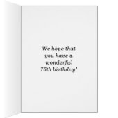 Fun, kleurrijk, 76th Birthday Kaart (Binnen (Rechts))