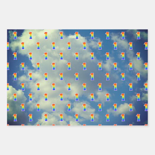 Fun, kleurrijk, regenboogspectrum Patroon 1 Event  Inpakpapier Vel (Voorkant 3)