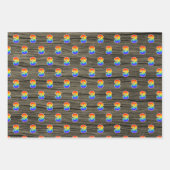 Fun, kleurrijk, regenboogspectrum Patroon 3 Event  Inpakpapier Vel (Voorkant 2)