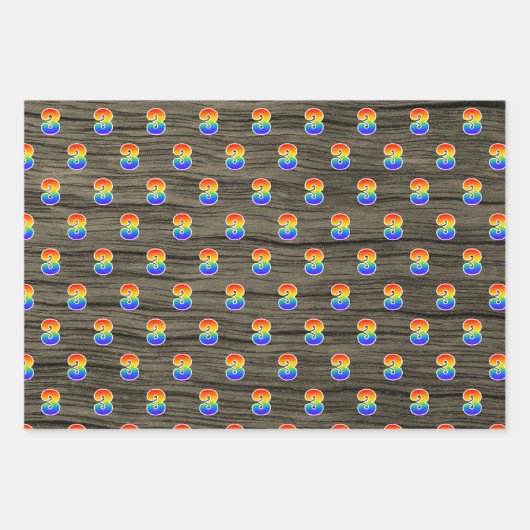 Fun, kleurrijk, regenboogspectrum Patroon 3 Event  Inpakpapier Vel (Voorkant 2)