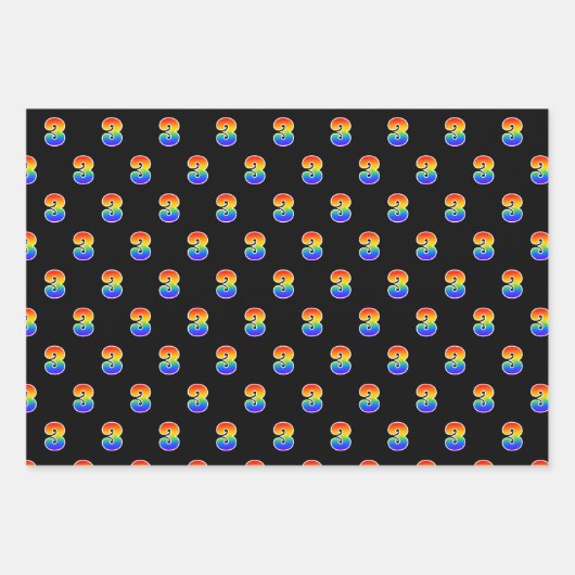 Fun, kleurrijk, regenboogspectrum Patroon 3 Event  Inpakpapier Vel (Voorkant)