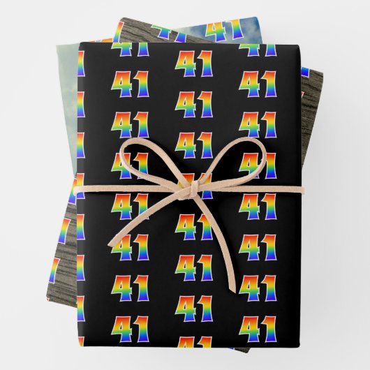 Fun, kleurrijk, regenboogspectrum Patroon 41 Event Inpakpapier Vel (In situ)