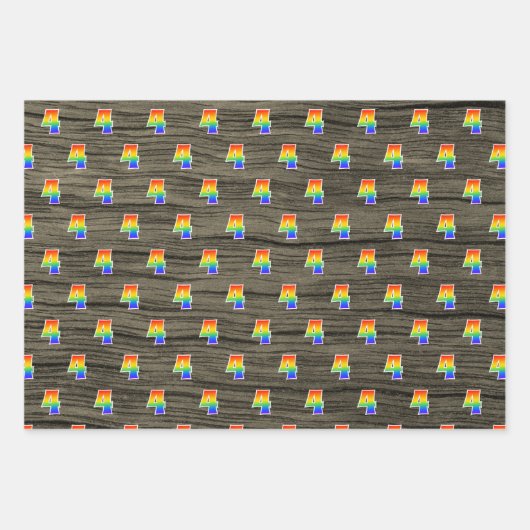 Fun, kleurrijk, regenboogspectrum Patroon 4 Event  Inpakpapier Vel (Voorkant 2)