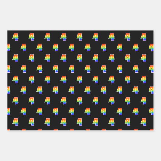 Fun, kleurrijk, regenboogspectrum Patroon 4 Event Inpakpapier Vel (Voorkant)