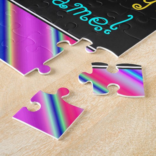 Fun, kleurrijk, Whimsical 49th Birthday Puzzle Legpuzzel (Zijkant)