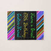 Fun, kleurrijk, Whimsical 68th Birthday Puzzle Legpuzzel (Horizontaal)
