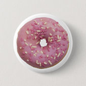 Fun, kleurrijke roze doughnut ronde button 5,7 cm (Voorkant)