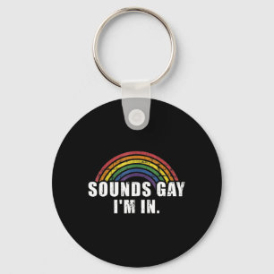 Fun klinkt homo Ik zit in met regenboogvlag voor t Sleutelhanger