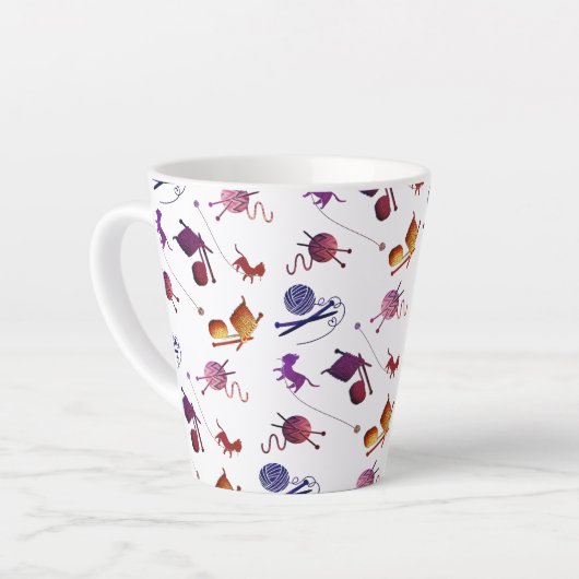 Fun Knitting Pattern Mug For Fiber Artists (Angle gauche)