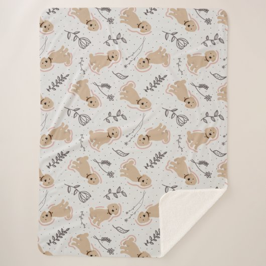 Fun Labradoodle Hand Drawn Sherpa Blanket Deken (Voorkant)