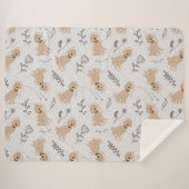 Fun Labradoodle Hand Drawn Sherpa Blanket Deken (Voorkant (horizontaal))