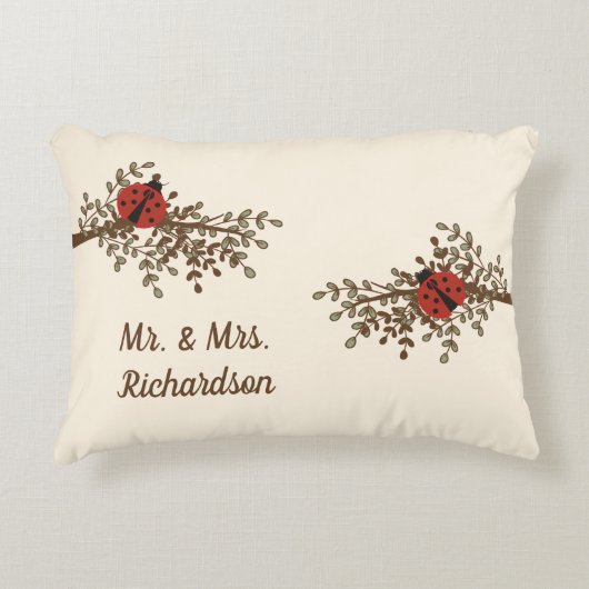 Fun Ladybug Design Accent Kussen (Voorkant)