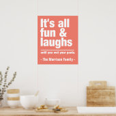FUN & LAUGHS custom name & color poster (Cuisine)