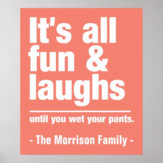 FUN & LAUGHS custom name & color poster (Devant)
