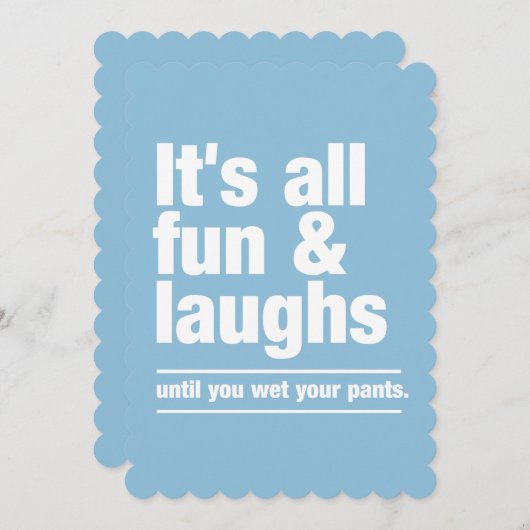 FUN & LAUGHS invitations personnalisées (Devant / Derrière)