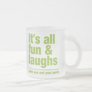 FUN & LAUGHS-mok - kies stijl en kleur Matglas Koffiemok