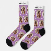 Fun Lavender Passen getrouwd Photo Pattern Weddens Sokken (Links)