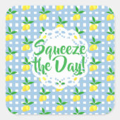 Fun Lemon Theme Squeeze the Day Sticker (Voorkant)