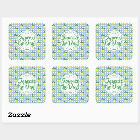 Fun Lemon Theme Squeeze the Day Sticker (Feuille)