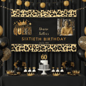 Fun Leopard Birthday Queen Sixty Photo Birthday Spandoek